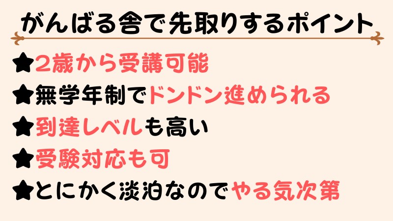 受験を意識して一気に行くならがんばる舎