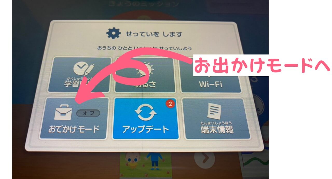 お出かけモードを選ぶ