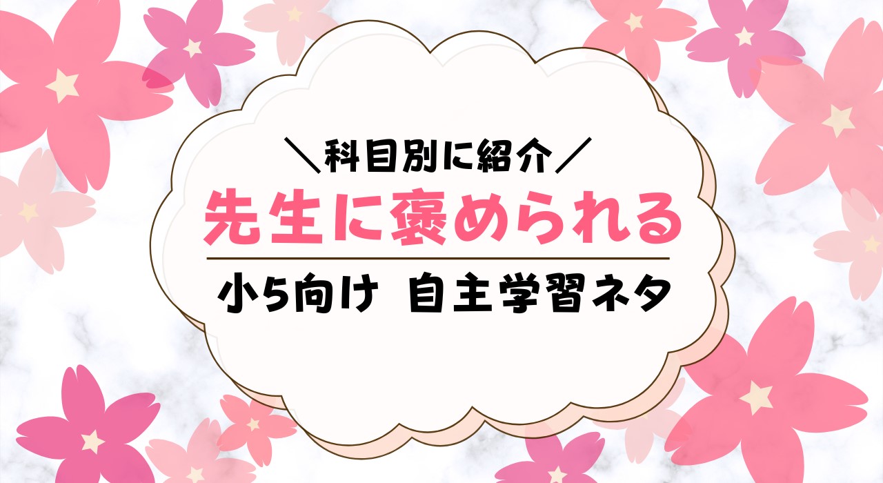 先生に褒められる自主学習ネタ【小5】