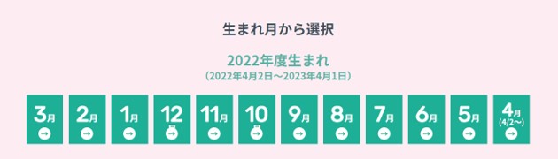 生まれた月を選択する