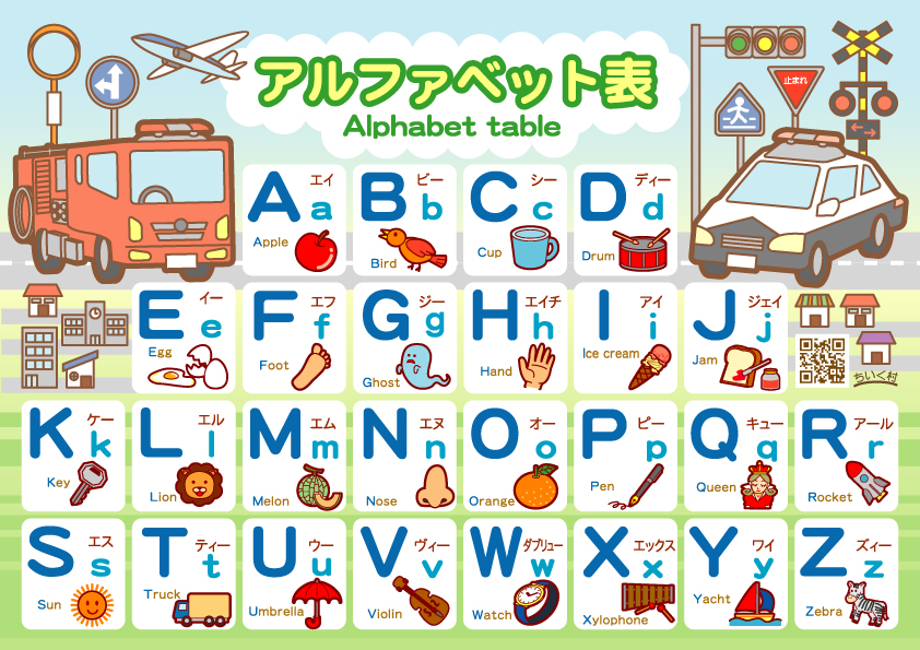 アルファベット表(abc表)無料ダウンロード配布!シンプル・かわいい・おしゃれなアルファベット一覧表|ちいく村|幼児向け通信教育を比較するブログ