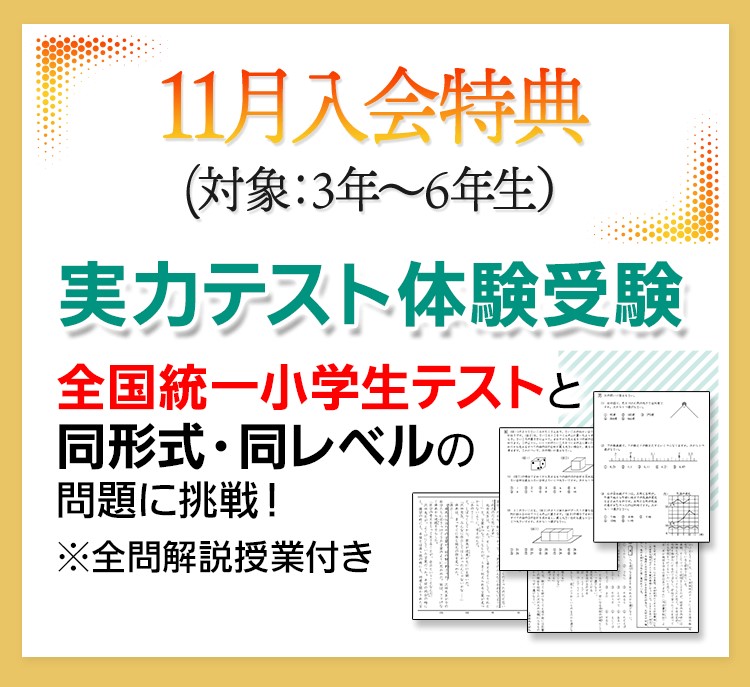 2023年11月キャンペーン実力テスト体験受験