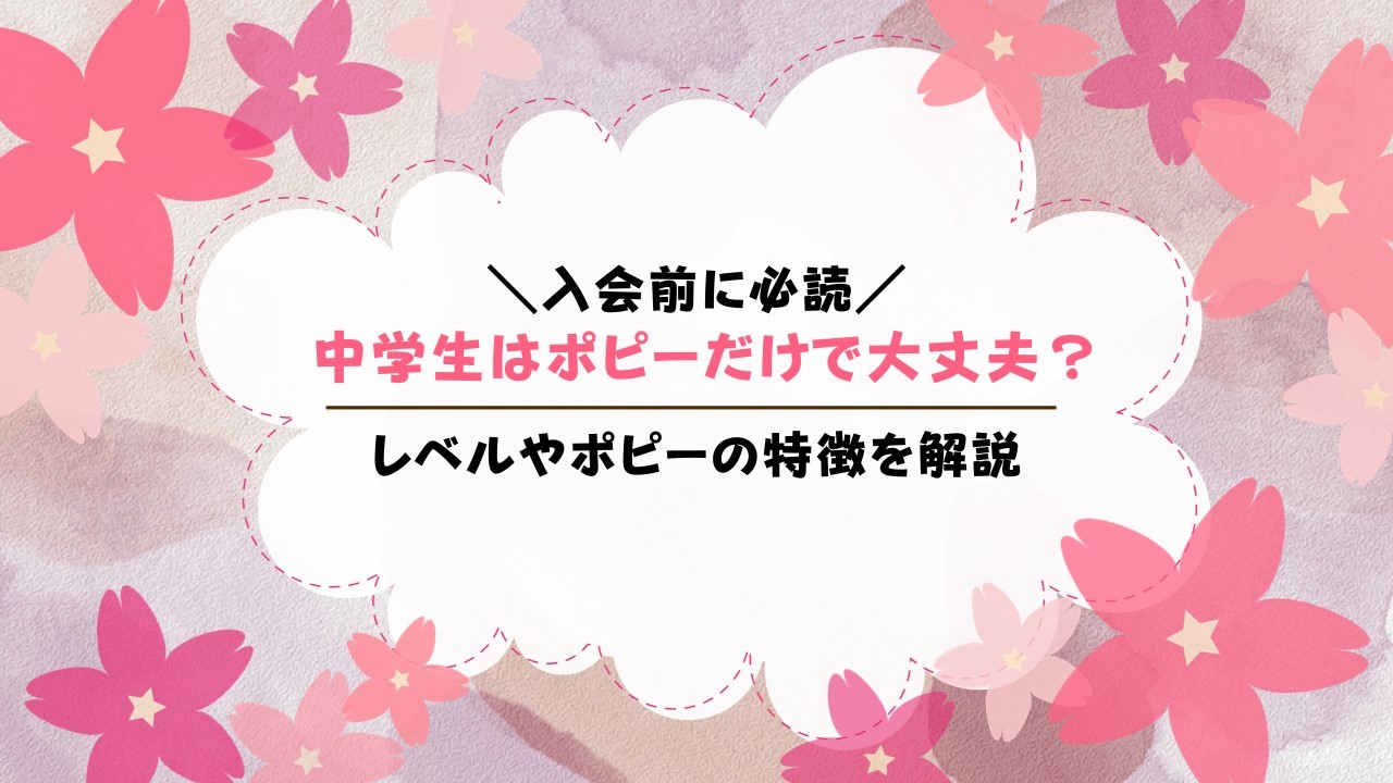 中学生はポピーだけで大丈夫？大丈夫ではない理由も紹介